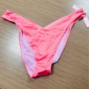 Victoria Secret NWT Silky Coral Pink Women's Swim High Side Style Bottom Sz XXL